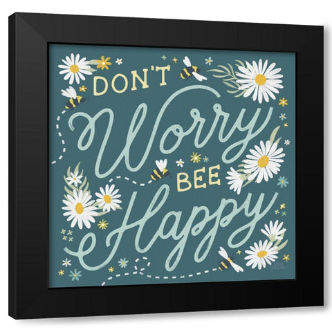 Daisy Garden II Black Modern Wood Framed Art Print by Marshall, Laura