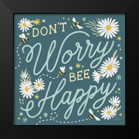 Daisy Garden II Black Modern Wood Framed Art Print by Marshall, Laura