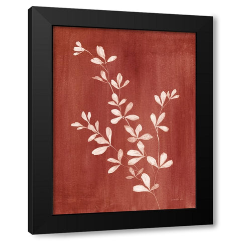 Simple Nature II Burgundy Black Modern Wood Framed Art Print with Double Matting by Nai, Danhui