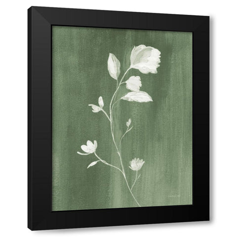 Simple Nature III Sage Black Modern Wood Framed Art Print with Double Matting by Nai, Danhui