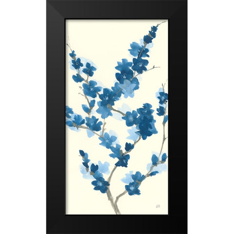 Blue Branch II v2 Crop Black Modern Wood Framed Art Print by Paschke, Chris