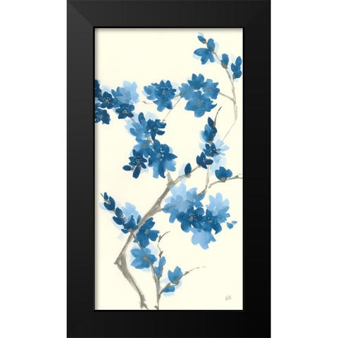 Blue Branch III v2 Crop Black Modern Wood Framed Art Print by Paschke, Chris