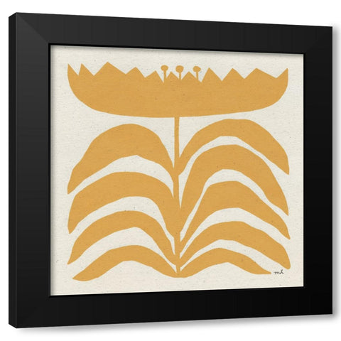Delighted III Yellow Black Modern Wood Framed Art Print with Double Matting by Hershey, Moira