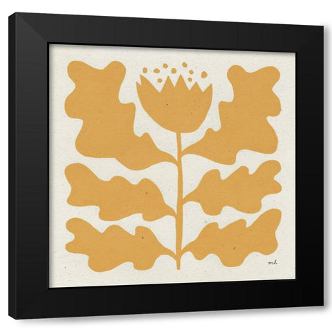 Delighted IV Yellow Black Modern Wood Framed Art Print by Hershey, Moira