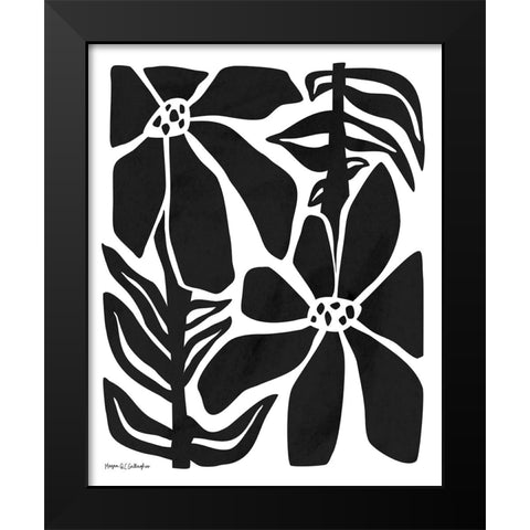 Flower Power I BW Black Modern Wood Framed Art Print by Gallagher, Megan