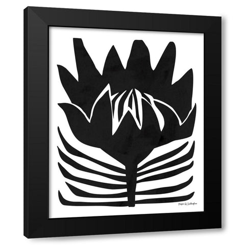 Flower Power II Black Modern Wood Framed Art Print with Double Matting by Gallagher, Megan