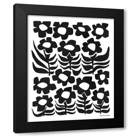 Flower Power III BW Black Modern Wood Framed Art Print with Double Matting by Gallagher, Megan