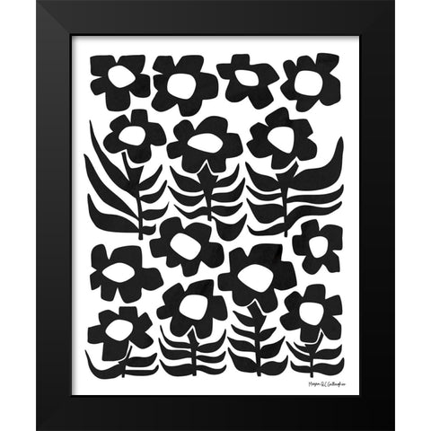 Flower Power III BW Black Modern Wood Framed Art Print by Gallagher, Megan