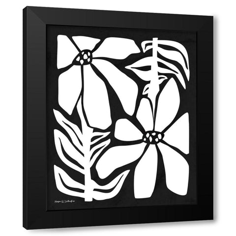 Flower Power I WB Black Modern Wood Framed Art Print with Double Matting by Gallagher, Megan