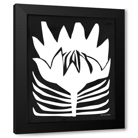 Flower Power II WB Black Modern Wood Framed Art Print by Gallagher, Megan