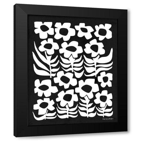 Flower Power III WB Black Modern Wood Framed Art Print with Double Matting by Gallagher, Megan