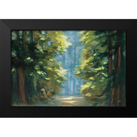 Sunlit Forest Blue Crop Black Modern Wood Framed Art Print by Purinton, Julia