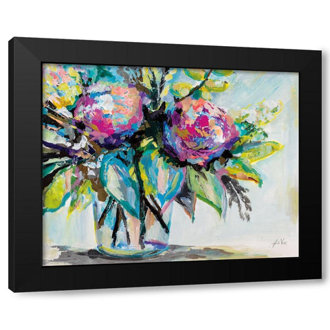 Big Blooms Black Modern Wood Framed Art Print with Double Matting by Vertentes, Jeanette