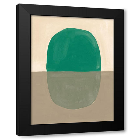 Encapsulate I Green Black Modern Wood Framed Art Print with Double Matting by Nai, Danhui