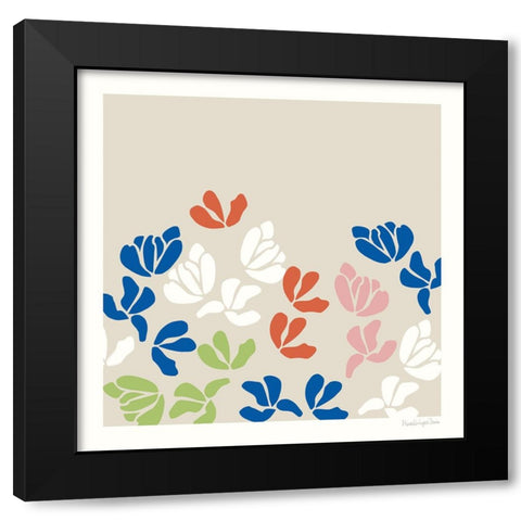 Fleurs de Matisse III Sq Black Modern Wood Framed Art Print by Charro, Mercedes Lopez