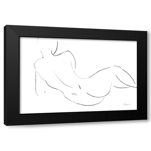 Nude Sketch III v2 Black Modern Wood Framed Art Print by Hristova, Albena