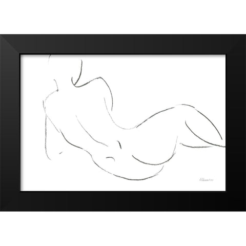 Nude Sketch III v2 Black Modern Wood Framed Art Print by Hristova, Albena