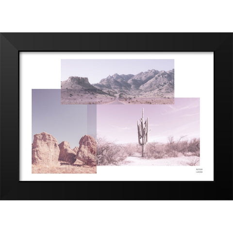Desert Collage v2 Black Modern Wood Framed Art Print by Larson, Nathan