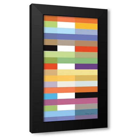 Party Time II Panel I Black Modern Wood Framed Art Print with Double Matting by Green, Nancy