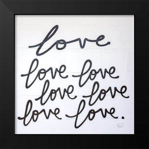 Love Times Seven Sq Black Modern Wood Framed Art Print by Youngstrom, Kent
