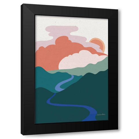Hills and Valleys I Light v2 Black Modern Wood Framed Art Print with Double Matting by Miller, Sara Zieve