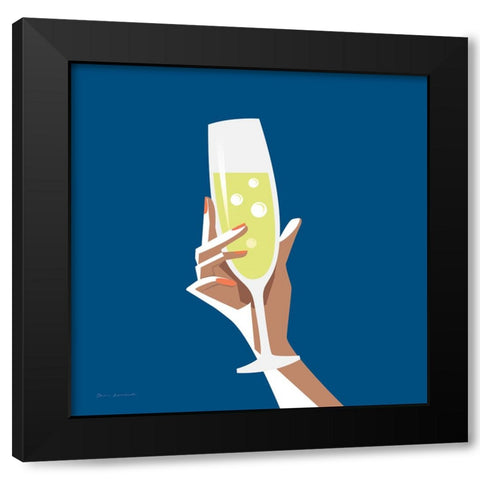 Cocktail Time II Sq Black Modern Wood Framed Art Print with Double Matting by Escalante, Omar