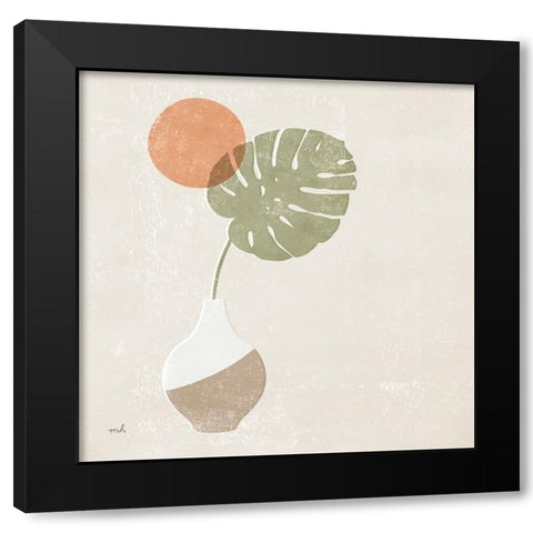 Sun Palm I Sq Black Modern Wood Framed Art Print by Hershey, Moira