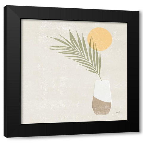 Sun Palm II Sq Black Modern Wood Framed Art Print with Double Matting by Hershey, Moira