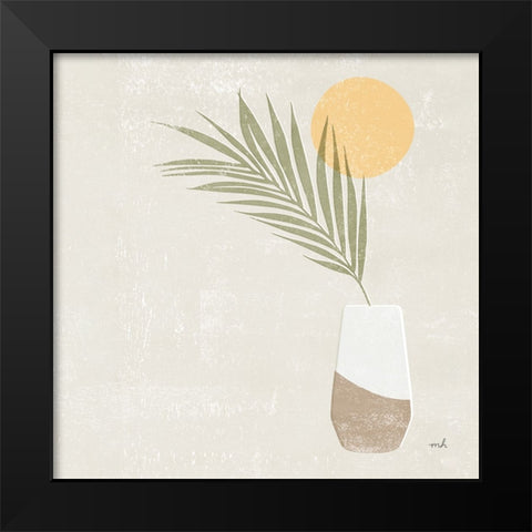 Sun Palm II Sq Black Modern Wood Framed Art Print by Hershey, Moira