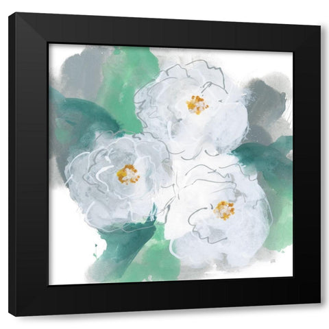 Springtime Peonies II Black Modern Wood Framed Art Print with Double Matting by Paschke, Chris