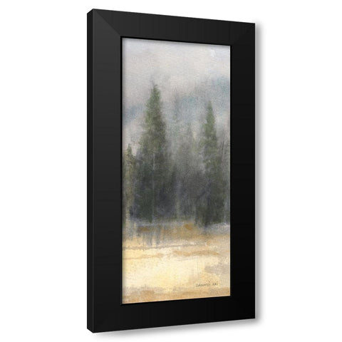 Misty Pines Panel II Black Modern Wood Framed Art Print with Double Matting by Nai, Danhui