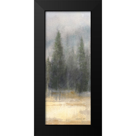 Misty Pines Panel II Black Modern Wood Framed Art Print by Nai, Danhui