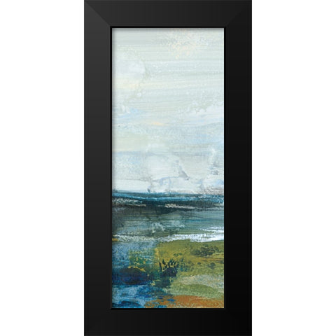 Morning Seascape Panel I Black Modern Wood Framed Art Print by Vassileva, Silvia