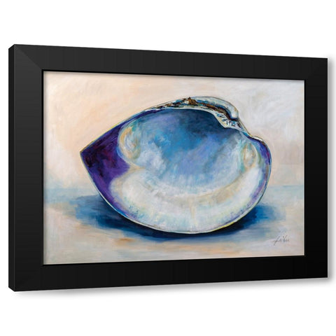 Quahog Shell Black Modern Wood Framed Art Print by Vertentes, Jeanette