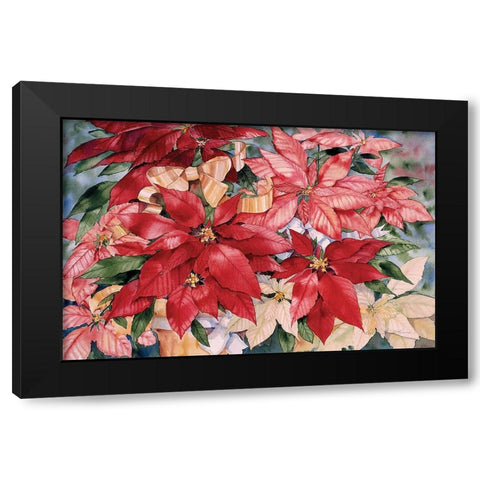Poinsettia Black Modern Wood Framed Art Print by McKenna, Kathleen Parr