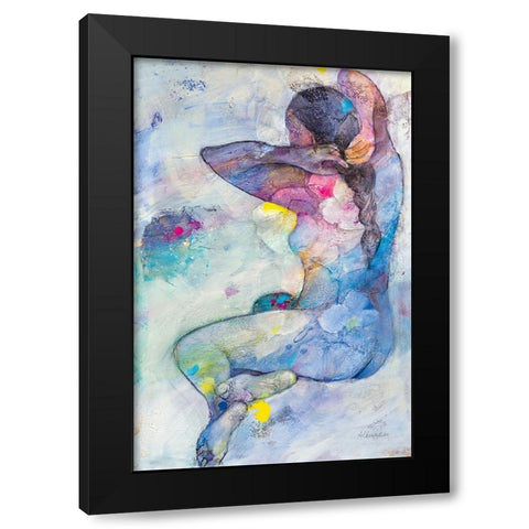 Floral Figures IV Black Modern Wood Framed Art Print by Hristova, Albena