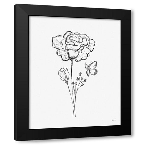 Among Wildflowers II Black Modern Wood Framed Art Print with Double Matting by York, Leah