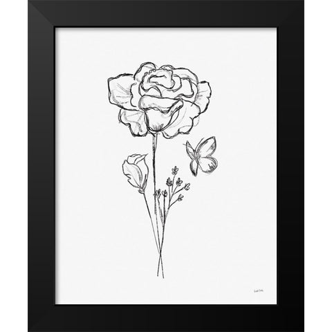 Among Wildflowers II Black Modern Wood Framed Art Print by York, Leah