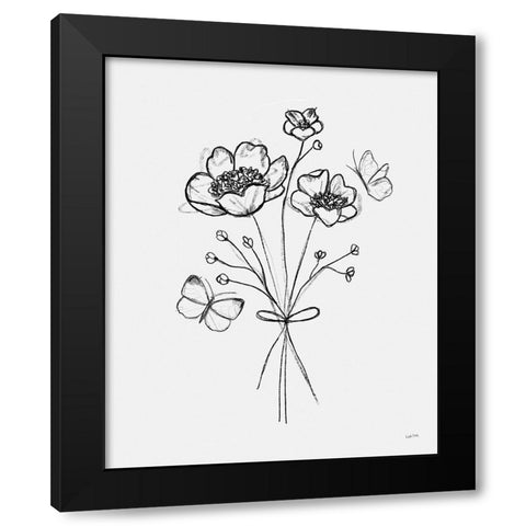 Among Wildflowers IV Black Modern Wood Framed Art Print by York, Leah