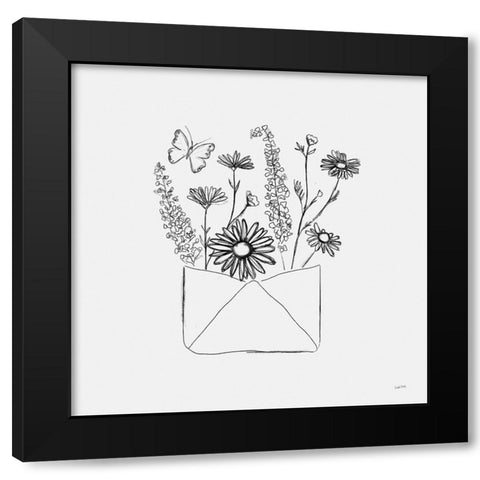Among Wildflowers V Black Modern Wood Framed Art Print with Double Matting by York, Leah