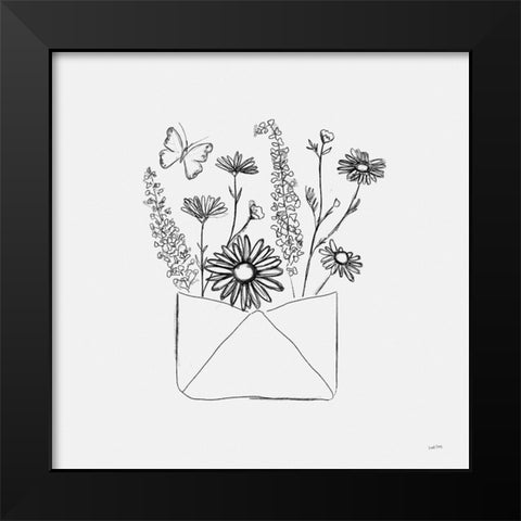 Among Wildflowers V Black Modern Wood Framed Art Print by York, Leah