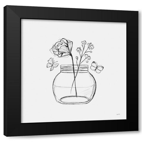 Among Wildflowers VI Black Modern Wood Framed Art Print by York, Leah