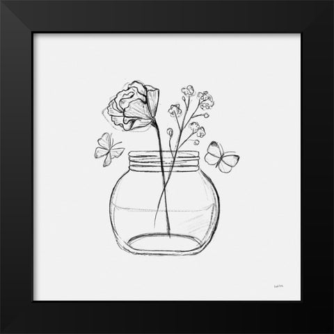 Among Wildflowers VI Black Modern Wood Framed Art Print by York, Leah