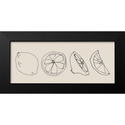 Line Lemons Black Modern Wood Framed Art Print by Tillmon, Avery