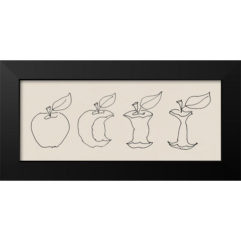 Line Apples Black Modern Wood Framed Art Print by Tillmon, Avery