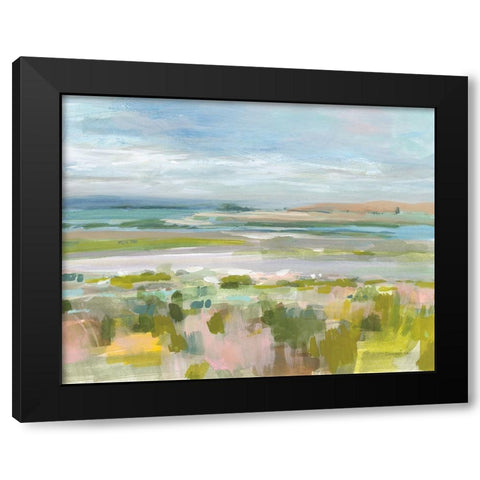 Bay Trail Black Modern Wood Framed Art Print by Nai, Danhui