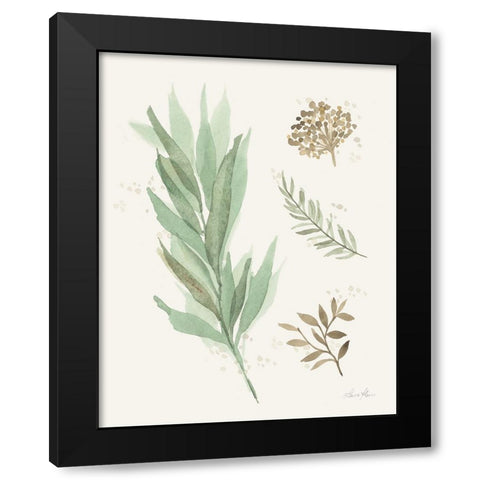 Leaf and Stem I Black Modern Wood Framed Art Print by Horn, Laura