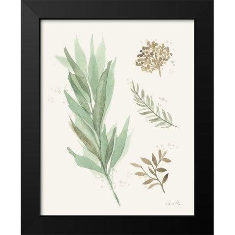 Leaf and Stem I Black Modern Wood Framed Art Print by Horn, Laura