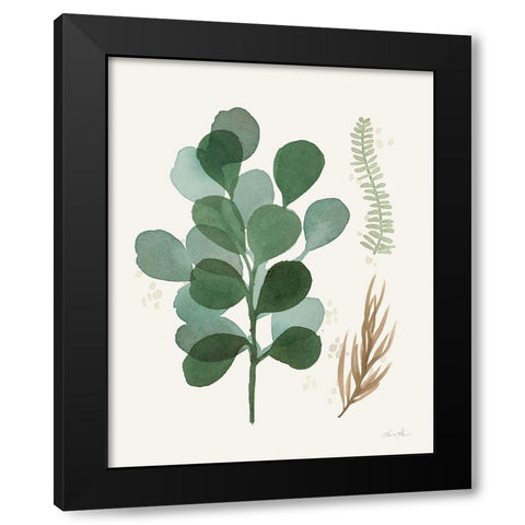 Leaf and Stem II Black Modern Wood Framed Art Print by Horn, Laura