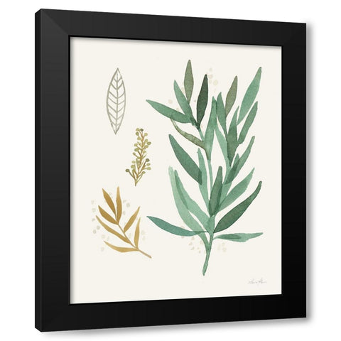 Leaf and Stem IV Black Modern Wood Framed Art Print by Horn, Laura